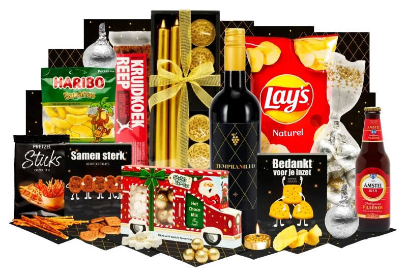 Kerstpakket Bak vol lekkers met diverse lekkernijen
