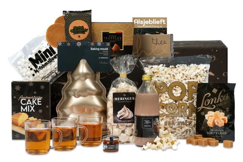 Kerstpakket Bakken maar met bakbenodigdheden en lekkernijen