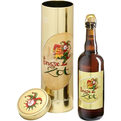 Kerstpakket Brugse zot Blond 75cl. In koker