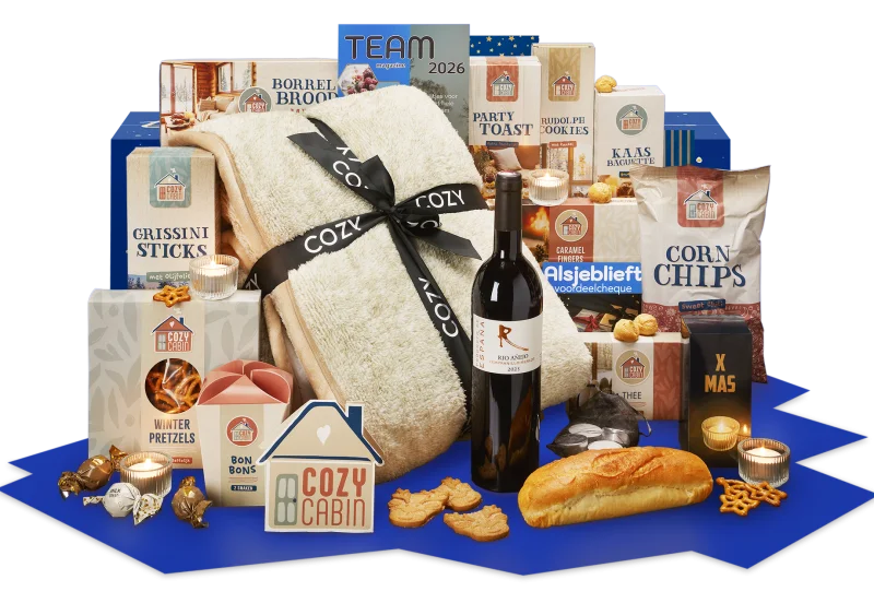 Cozy Cabin kerstpakket met diverse luxe artikelen