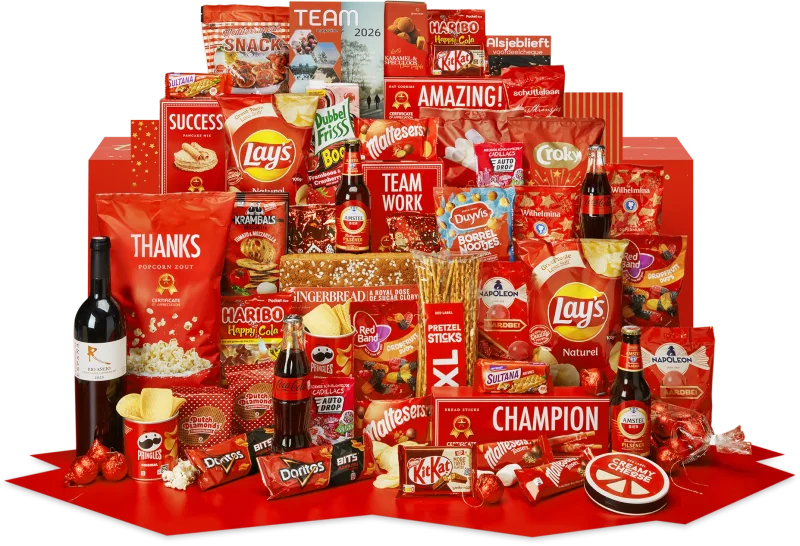 Enorm kerstpakket vol lekkernijen en verrassingen