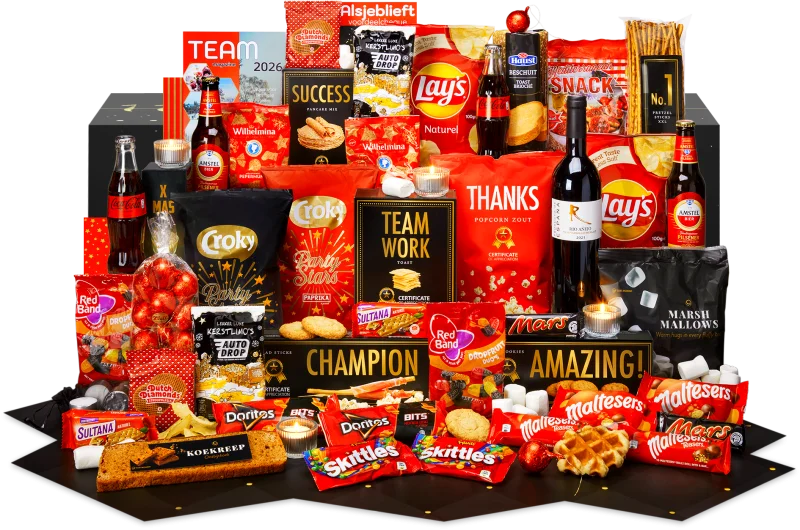 Gezellig Samen kerstpakket met rood en zwart thema