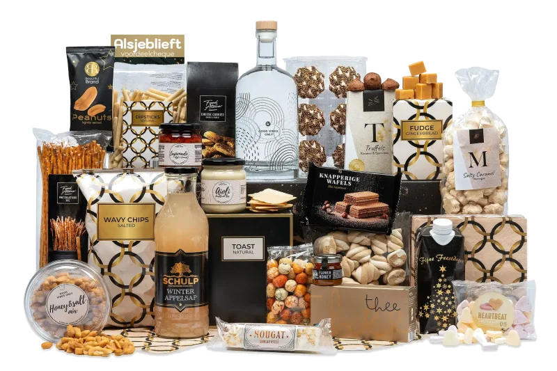 Good Vibes Only kerstpakket met diverse lekkernijen en cadeaus