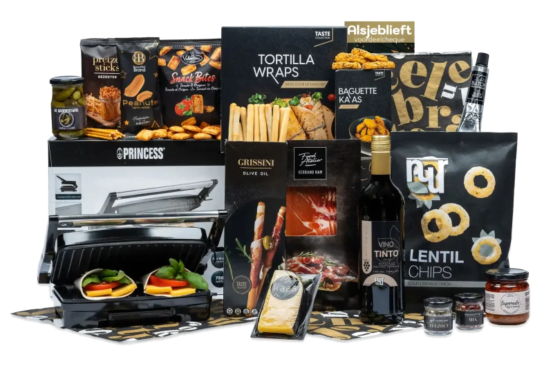 Grill Party kerstpakket met contactgrill en lekkernijen