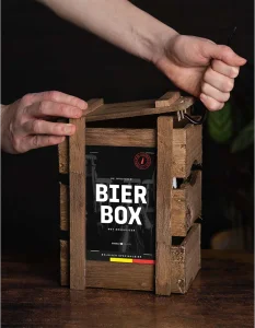 Kerstpakket Houten Bierkrat 'Bier Box' met breekijzer