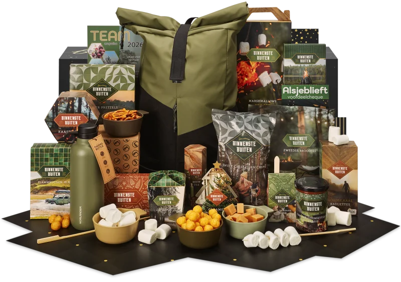 Kerstpakket met rugzak en outdoor essentials