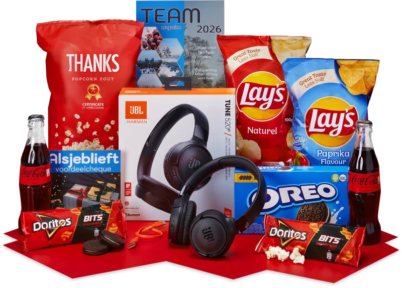 JBL Tune kerstpakket met koptelefoon en snacks