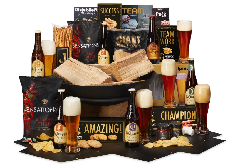 Kampvuur kerstpakket met speciaalbier en lekkernijen