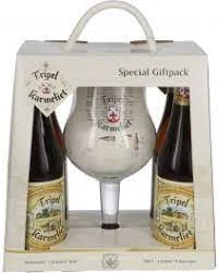 Kerstpakket Karmeliet Triple GV 4fl. + Glas