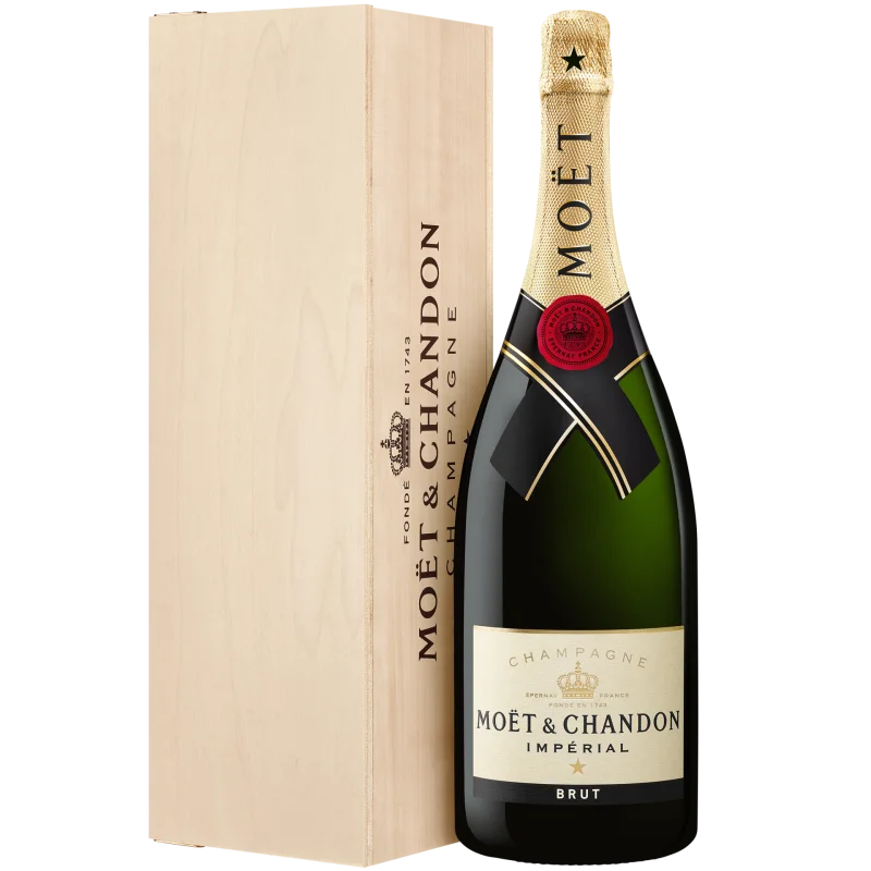 Kerstpakket Moët & Chandon Champagne - Brut Imperial Magnum 1,5 in houten kist