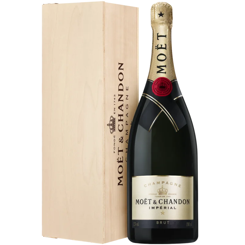 Kerstpakket Moet & Chandon Magnum in houten kist