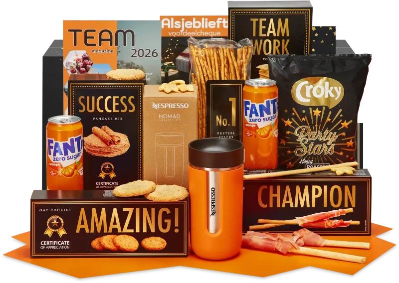 Nespresso Success kerstpakket met travel mug en snacks