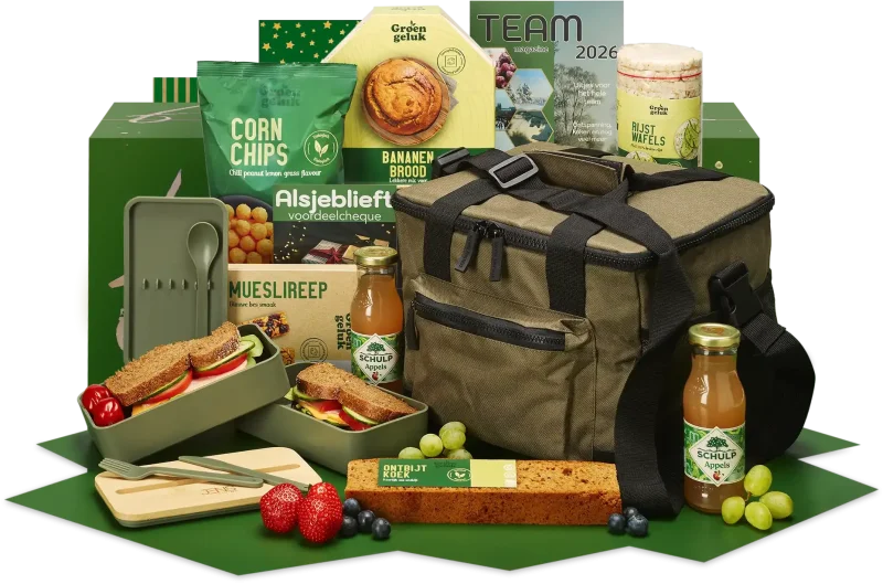 Duurzaam kerstpakket met gezonde lekkernijen