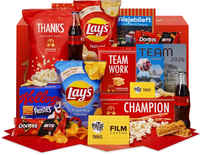 Pathé cadeau kerstpakket met bioscoopbon en snacks