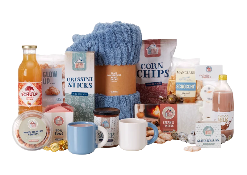 Proef de Winter kerstpakket met diverse lekkernijen