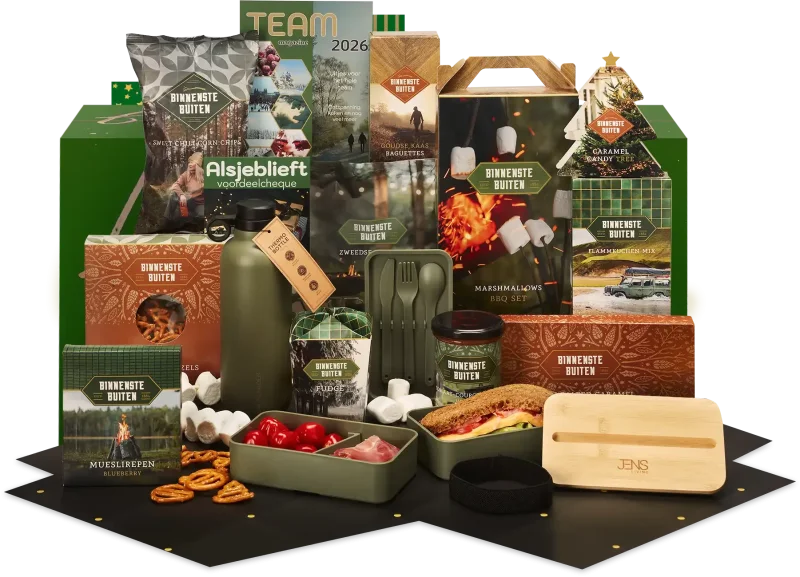 Raw kerstpakket met diverse feestelijke items