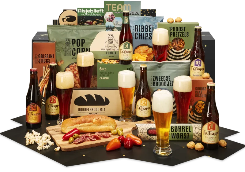 Kerstpakket Schitterend met speciaalbieren en snacks