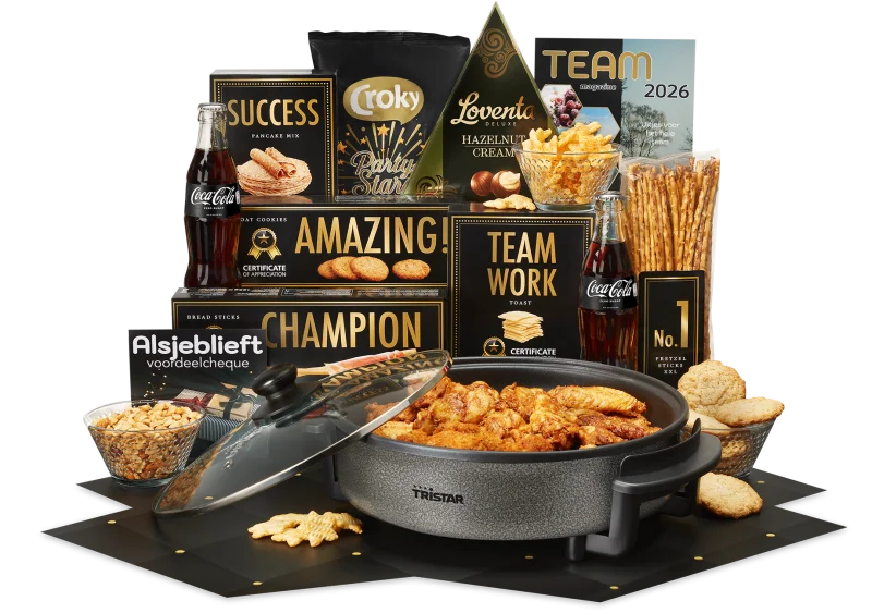 Snacks kerstpakket met diverse lekkernijen en extra's