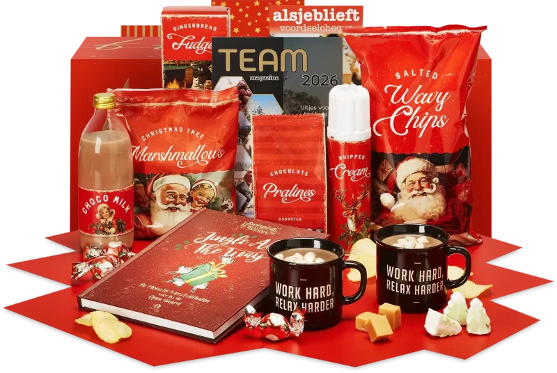 Swinging Winter kerstpakket met mokken, verhalen en lekkernijen