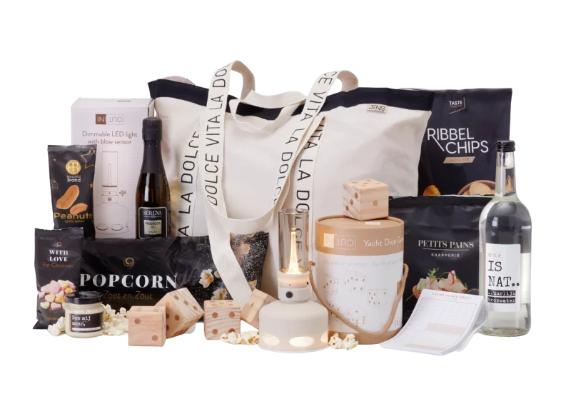 Kerstpakket Tijd voor Jou met diverse luxe artikelen