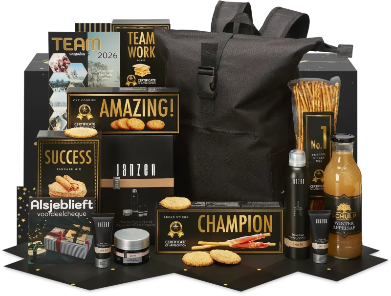 Travelpack kerstpakket met Janzen Giftset en diverse lekkernijen