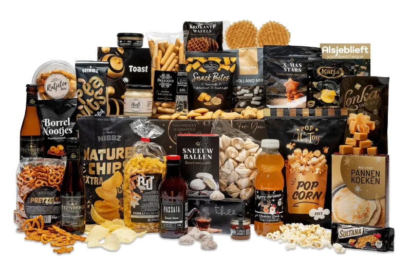 Kerstpakket Voor ieder wat wils met diverse lekkernijen en voucher