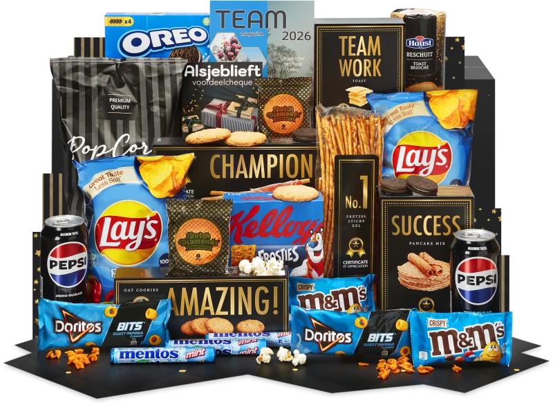 Voor Iedereen kerstpakket met diverse lekkernijen