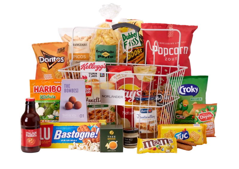 Winter Wonderbox met lekkernijen en fietsmand