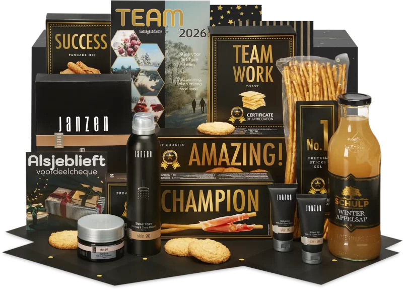 Winterfun kerstpakket met Janzen giftset en lekkernijen