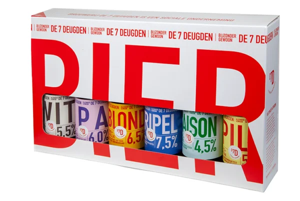 Kerstpakket Zeven Deugden Cadeaudoos 6x33cl