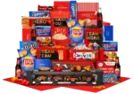 Luxe kerstpakket Gebakken met raclettegrill, A-merk snacks, frisdrank en bier